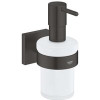 QuickFix Start Cube - Seifenspender mit Halter, Glas/schwarz matt 410982430 - Grohe von Grohe
