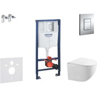 Grohe - Rapid sl - Set Vorwandelement, Gaia-WC mit Softclose-Sitz und Skate Cosmopolitan-Betätigungsplatte, Chrom SANI11BA1105 von Grohe