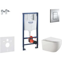 Grohe - Rapid sl - Set Vorwandelement, Gaia-WC mit Softclose-Sitz und Skate Cosmopolitan-Betätigungsplatte, Chrom SANI11BA1106 von Grohe