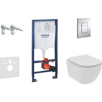 Rapid sl - Set Vorwandelement, wc und Sitz Tesi, Softclose- und Rimless-Technologie, Betätigungsplatte Skate Cosmopolitan, Chrom 38528SET-KE - Grohe Rapid sl - Set Vorwandelement, wc und Sitz Tesi, Softclose- und Rimless-Technologie, Betätigungsplatte Skate Cosmopolitan, Chrom 38528SET-KE - Grohe von Grohe