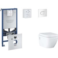 Grohe - Rapid slx - Set Vorwandelement, wc mit Softclose-Sitz und Arena Cosmopolitan-Betätigungsplatte, Alpinweiß SANI11BB3112 von Grohe