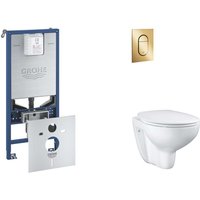 Rapid slx - Set Vorwandelement, wc mit Softclose-Sitz und Arena Cosmopolitan S-Betätigungsplatte, Cool Sunrise SANI11BB4105 - Grohe von Grohe