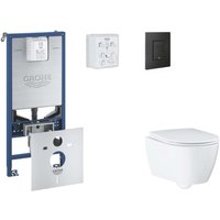 Rapid slx - Set Vorwandelement, wc mit Softclose-Sitz und Betätigungsplatte Even, phantom black SANI11BB5110 - Grohe Rapid slx - Set Vorwandelement, wc mit Softclose-Sitz und Betätigungsplatte Even, phantom black SANI11BB5110 - Grohe von Grohe