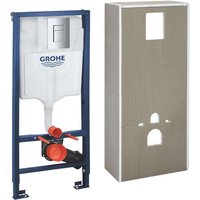 Solido+ - Vorwandelement für Wand-WC, Betätigungsplatte Even, Chrom 36528000 - Grohe von Grohe