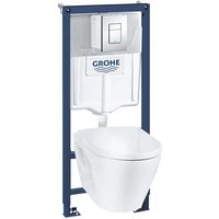 Solido - Set für Wand-WC + Klosett Bau Ceramic und wc Sitz softclose, Betätigungsplatte Skate Cosmopolitan, Chrom 39186000 - Grohe von Grohe