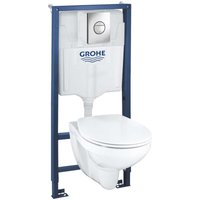 Solido - Set für Wand-WC – wc + WC-Sitz Softclose Bau Ceramic, Sail-Taste, chrom 39499000 - Grohe von Grohe