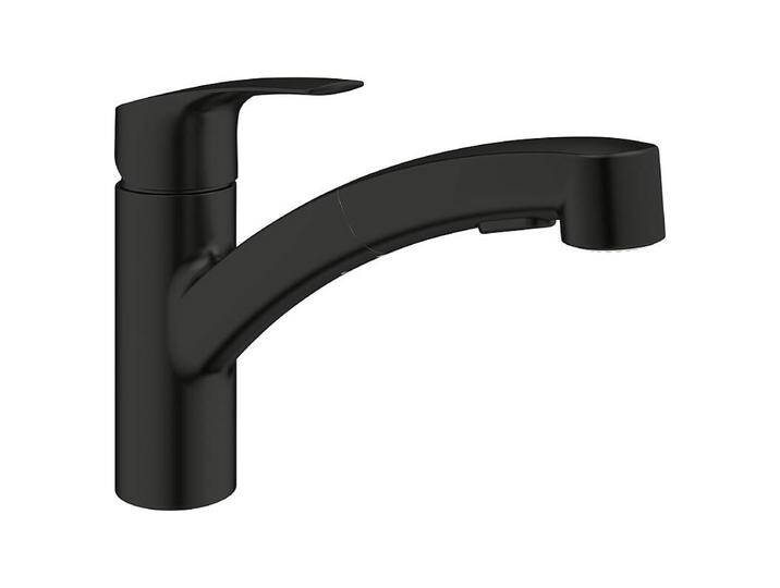 Spültischmischer Grohe Eurosmartmit herausziehbarer Geschirrbrause, Ausladung 227 mm, matte black - 303052431 von Grohe