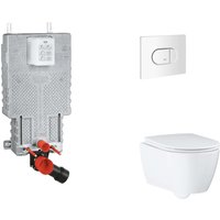 Uniset - Set Vorwandelement, wc mit Softclose-Sitz und Arena Cosmopolitan-Betätigungsplatte, Alpinweiß SANI15BB3116 - Grohe Uniset - Set Vorwandelement, wc mit Softclose-Sitz und Arena Cosmopolitan-Betätigungsplatte, Alpinweiß SANI15BB3116 - Grohe von Grohe