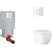 Uniset - Set Vorwandelement, wc mit Softclose-Sitz und Arena Cosmopolitan-Betätigungsplatte, Triple Vortex, Alpinweiß SANI15BB3108 - Grohe Uniset - Set Vorwandelement, wc mit Softclose-Sitz und Arena Cosmopolitan-Betätigungsplatte, Triple Vortex, Alpinweiß SANI15BB3108 - Grohe von Grohe