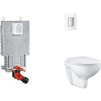Uniset - Set Vorwandelement, wc mit Softclose-Sitz und Skate Cosmopolitan-Betätigungsplatte, Moon White SANI15BB3103 - Grohe Uniset - Set Vorwandelement, wc mit Softclose-Sitz und Skate Cosmopolitan-Betätigungsplatte, Moon White SANI15BB3103 - Grohe von Grohe