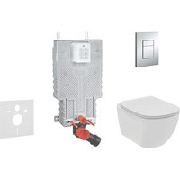 Uniset - Set Vorwandelement, wc und Sitz Ideal Standard Tesi, Betätigungsplatte Skate Cosmopolitan, Chrom 38643SET-KE - Grohe von Grohe