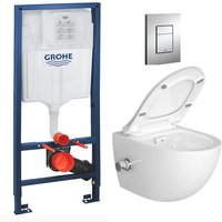 Grohe - WC-Pack Vorwandelement Rapid sl + sat Wand-WC ohne Spülrand mit thermostatischer Bidetfunktion + Betätigungsplatte Grohe - WC-Pack Vorwandelement Rapid sl + sat Wand-WC ohne Spülrand mit thermostatischer Bidetfunktion + Betätigungsplatte von Grohe