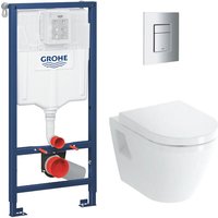 Grohe - WC-Paket Vorbauelement Rapid sl + Wandbecken Vitra + Sitz + Drückerplatte Chrom (RapidSLL-IntegraClassic-1-DE) von Grohe