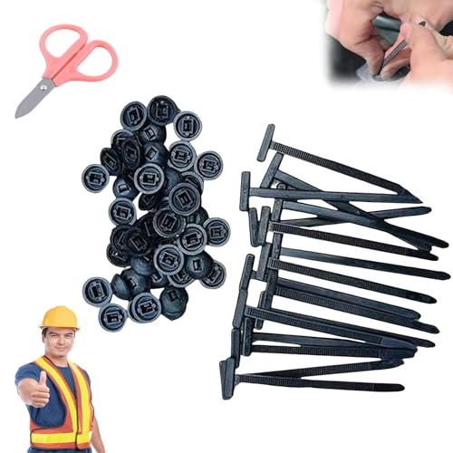 100 Pcs Nylon Universal Cable Tie Buckle,Heavy Duty Self-Locking Nylon Zip Ties Holder,UV-Resistant Multipurpose Plastic Cable Ties Tool For Car Daily Repair (100pcs) von Grolomo