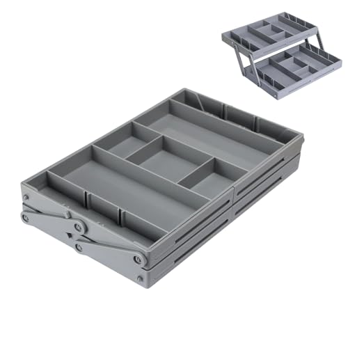 2/3 Tier Drawer Organizer,Multi Level Drawer Organizer,Collapsible Drawer Organizer,Expandable Desk Organizer Trays For Office Supplies, Kitchen Gadgets Utensils,Jewelry,Etc. (Single row double layer) 2/3 Tier Drawer Organizer,Multi Level Drawer Organizer,Collapsible Drawer Organizer,Expandable Desk Organizer Trays For Office Supplies, Kitchen Gadgets Utensils,Jewelry,Etc. (Single row double layer) von Grolomo