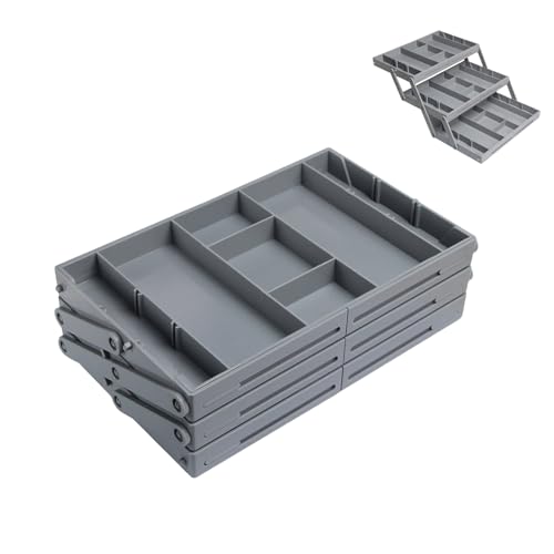 2/3 Tier Drawer Organizer,Multi Level Drawer Organizer,Collapsible Drawer Organizer,Expandable Desk Organizer Trays For Office Supplies, Kitchen Gadgets Utensils,Jewelry,Etc. (Single row three floors) 2/3 Tier Drawer Organizer,Multi Level Drawer Organizer,Collapsible Drawer Organizer,Expandable Desk Organizer Trays For Office Supplies, Kitchen Gadgets Utensils,Jewelry,Etc. (Single row three floors) von Grolomo