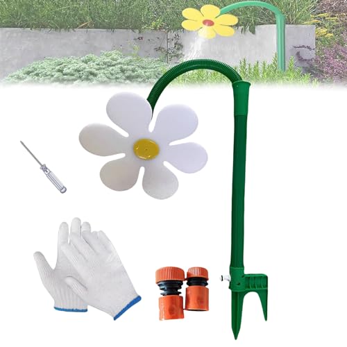Dancing Daisy Sprinkler,Crazy Daisy Sprinkler,Lawn Watering Sprinkler Sprayer,Funny Sun Flower Dancing Daisy Yard Lawn Sprinkler for Garden Lawn (White) von Grolomo