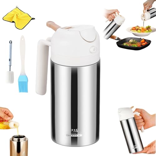 Grolomo 2 In 1 Oil Sprayer And Dispenser,2 In 1 Oil Dispenser,2 In One Oil Dispenser For Kitchen,Oil Sprayer For Cooking,304 Stainless Steel Oil Dispenser Spray Bottle For Home (500ml) von Grolomo