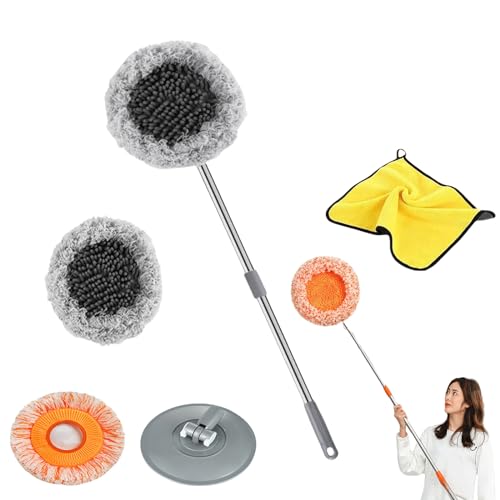 Intellect Mop,Intellect Tp Cleaning Mop,Intellect Wall Cleaning Mop,360 Rotatable Adjustable Cleaning Mop with Reusable Heads for Floor, Walls, Ceilings, Window (1 Grey) von Grolomo