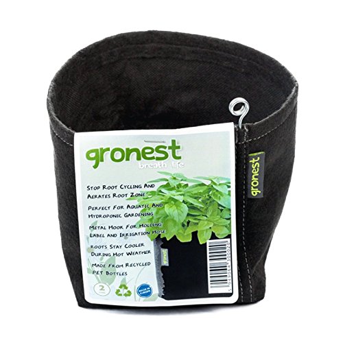 Gronest 1-L 2-L 4-L 8-L 11-L 15-L 19-L 25-L Topf (1, 2-Liter) Textil Blumen Stoff K?Bel Container Beh?lter Grow Hydro-Kultur Eckig Aussaattopf Saat-Topf Pflanzkorb von Gronest