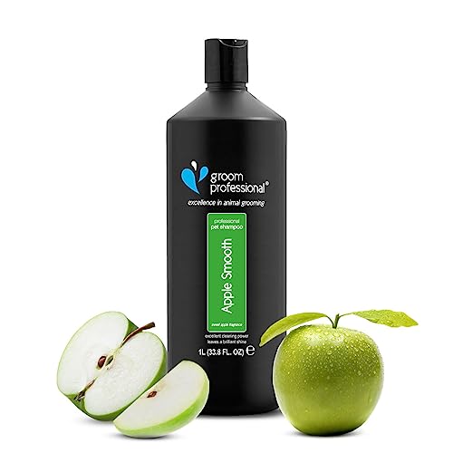 Groom Professional Apple Smooth Hundeshampoo Sensitiv - Hundeshampoo Gegen Juckreiz - Tiefenreinigendes Shampoo für Hunde - Hinterlässt EIN Glänzendes & Sauberes Fell - Apfelduft, 1 Liter von Groom Professional