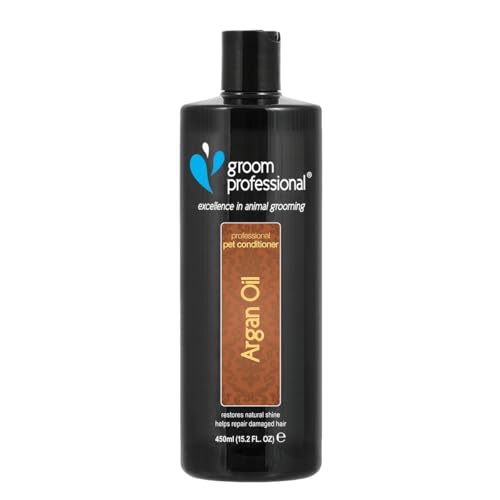 GROOM PROFESSIONAL Argan Oil Conditioner - Pflegespülung für Hunde - Reparierende Conditioner für Hunde mit Geschädigtem Haar - Entwirrende Pflegespülung - Für Trockene und Juckende Haut, 450ml von GROOM PROFESSIONAL