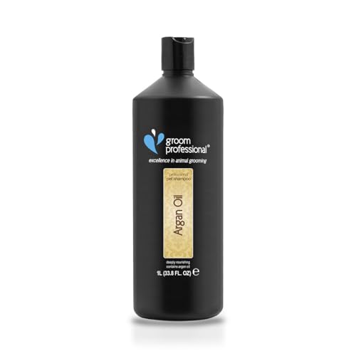 Groom Professional Argan Oil Hundeshampoo Sensitiv - Revitalisierendes Shampoo für Hunde - Hundeshampoo für Trockene & Juckende Haut - Perfekt für Trockenes & Beschädigtes Fell, 1 Liter von Groom Professional