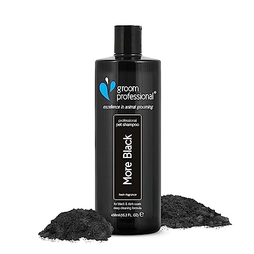 GROOM PROFESSIONAL More Black Hundeshampoo - Farbverstärkendes Shampoo für Hunde - Perfekt für Schwarze oder Dunkelhäutige Rassen - Tiefenreinigendes Shampoo - Frischer Duft, 450ml GROOM PROFESSIONAL More Black Hundeshampoo - Farbverstärkendes Shampoo für Hunde - Perfekt für Schwarze oder Dunkelhäutige Rassen - Tiefenreinigendes Shampoo - Frischer Duft, 450ml von GROOM PROFESSIONAL