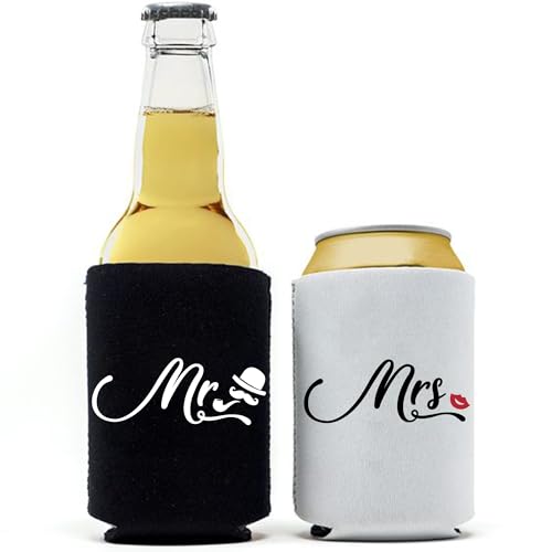 GroomBrideGifts Mr and Mrs Geschenk Hochzeit Neuheit Dosenkühler Brautdusche Dekoration von GroomBrideGifts