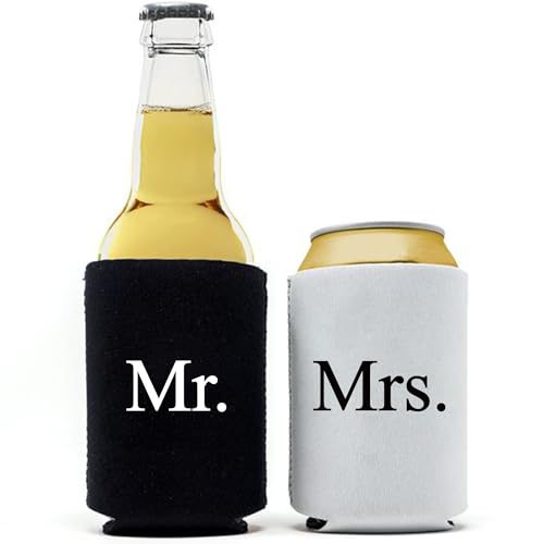 GroomBrideGifts Mr and Mrs Geschenk Hochzeit Neuheit Dosenkühler Brautdusche Dekoration von GroomBrideGifts