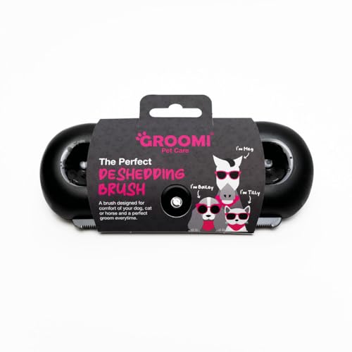 Groomi Enthaarungs- und Fellpflegebürste für Hunde, Katzen, Pferde und Kaninchen, sanftes und effektives Haustierpflege-Werkzeug, breiter Flacher Kamm, glatter Groomer für Katzen, Hunde und Pferde, Groomi Enthaarungs- und Fellpflegebürste für Hunde, Katzen, Pferde und Kaninchen, sanftes und effektives Haustierpflege-Werkzeug, breiter Flacher Kamm, glatter Groomer für Katzen, Hunde und Pferde, von Groomi
