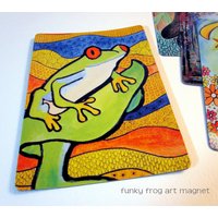 Art Magnet Funky Frog 3, 5 "x 5" von GroovyGalStyle