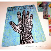 Art Magnet Hebt Eure Hand 3, 5 "x 5" von GroovyGalStyle