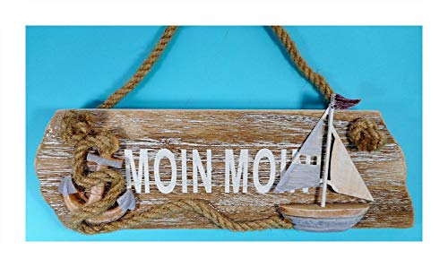 Moin Moin Schild 25 x 8cm Anker Boot Schiff Beach Maritim Wohnen Deko GCG 100 von Gross