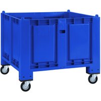 Großbehälter aus Polypropylen, 550 Liter, mit Rollen, blau von Jungheinrich PROFISHOP