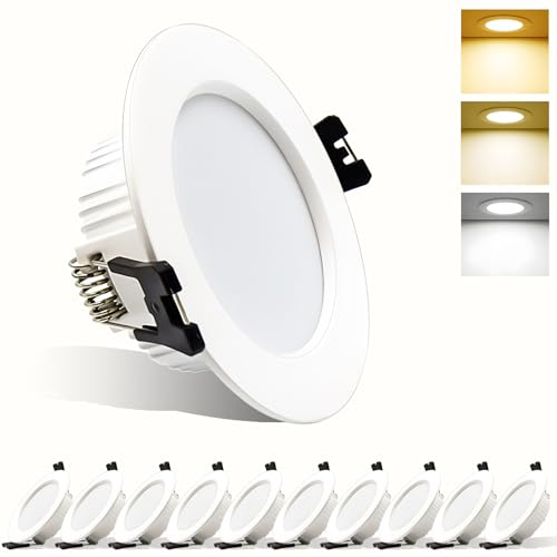 Großcat LED Einbaustrahler 230V 5W Dimmbar Spots Deckenspots Einbauleuchten 30mm Ultra Flach Einbauloch 75-80mm, warmweiß neutralweiß kaltweiß 3000K 4000K 6000K, 10er Set von Großcat