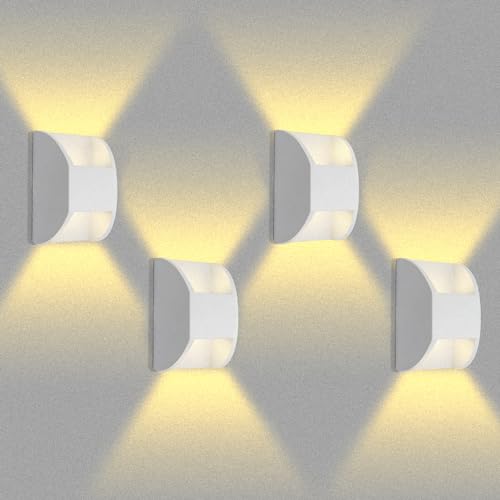 Großcat LED Wandlampe Innen/Außen Wandleuchten 6w Innen Auf und ab Abstrahlwinkel 3000K Warmweiß LED Aluminium Wandleuchte IP65 Wasserdichte Wandbeleuchtung, weiß, 4 Stück Großcat LED Wandlampe Innen/Außen Wandleuchten 6w Innen Auf und ab Abstrahlwinkel 3000K Warmweiß LED Aluminium Wandleuchte IP65 Wasserdichte Wandbeleuchtung, weiß, 4 Stück von Großcat