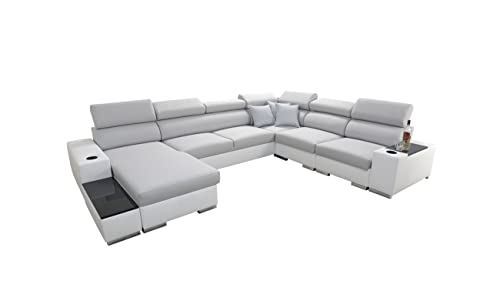 Großes Ecksofa mit Schlaffunktion Piano 358x282 cm – Schlafsofa mit Bettkasten – Wohnlandschaft XXL – Sofa U-Form – Schlaffläche 127x284 cm Big Sofa - Linke Seite - Modern 26 von Großes