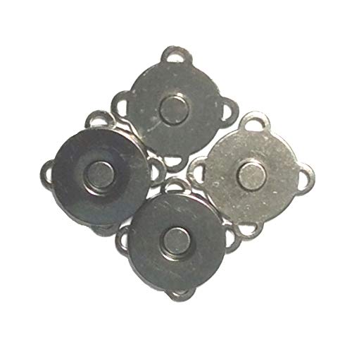 2 Magnetverschlüsse Silber brüniert 18 mm mit Gegenstück, zum Annähen von Großhandel für Schneiderbedarf