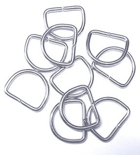 Halbringe/D-Ringe silber 15 mm 10er Set von Großhandel für Schneiderbedarf
