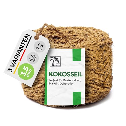 Humusziegel - Kokosseil 3.5 mm x 50 m - ungefärbte Naturfaser – Baumanbinder, Paketschnur, Pflanzenband & als Deko von Humusziegel