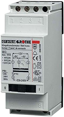 Grothe 1512016 Klingel Transformator 8/12 VAC, 1,3/1 A, GT 3139S von Grothe