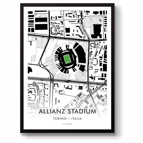 GroundDesigns Juventus FC Fußball-Geschenk, Allianz-Stadium, Turin, Italien, Stadion, Kunstkarte, ungerahmt, A3-Druck, Juve GroundDesigns Juventus FC Fußball-Geschenk, Allianz-Stadium, Turin, Italien, Stadion, Kunstkarte, ungerahmt, A3-Druck, Juve von GroundDesigns