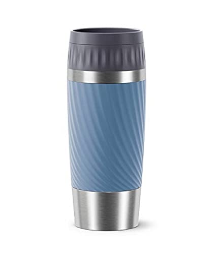 Emsa Thermobecher 360 ml Travel Mug, Für unterwegs, Luft und Wasserdicht (Isolierbecher mit doppelwandigem Edelstahlkörper, BPA frei, Spülmaschinenfest), auslaufsicher, Aqua-Blau von Group SEB