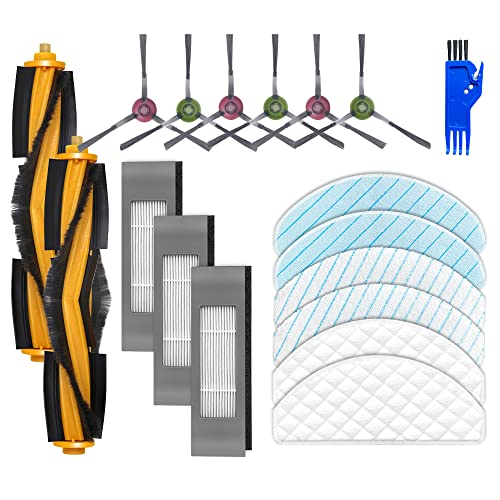 Zubehörset Ersatzteile kompatibel mit Deebot T8 T8 AIVI N8+ N8 Pro T9 T9MAX T9 Power 2x Hauptbürste 6x Seitenbürste 3x Hepa Filter 2x Wischtuch 2x Microfasertuch 2x Einwegtuch 1x Werkzeug Tool von Groval