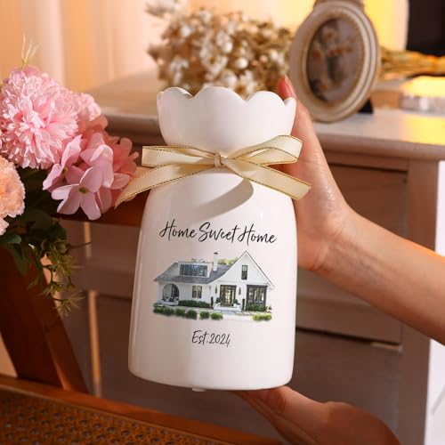 Einweihungsgeschenk Einweihungsparty Geschenke Hochzeit Dekoration Blumenvase Personalisierte Vasen Keramik Blumenvasen Weihnachten Geschenke Mit Namen Text Datum Foto Hause Deko (Style 3) von Grovjewfit