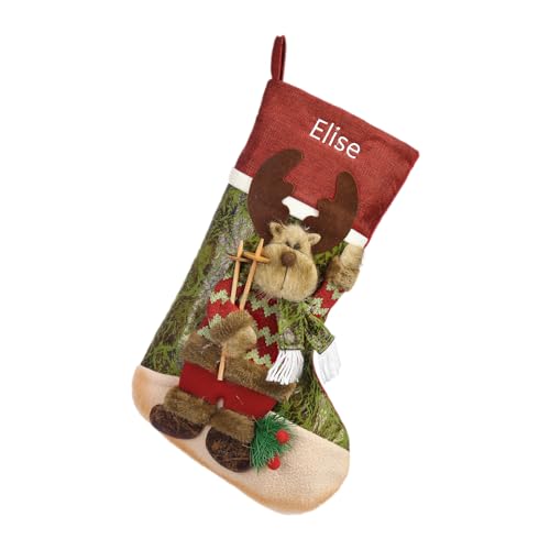 Grovjewfit Personalisierte Weihnachtsstrümpfe Weihnachtendeko Mit Name: Weihnachtsdekoration Weihnachtssocken Für Zuhause Weihnachtsbaum Kamin Familienmitglieder Weihnachtssocken (Style 11) von Grovjewfit