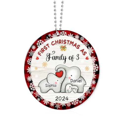Personalisierter Weihnachtsanhänger Aus Acryl Weihnachtsdeko: Mit 2-6 Namen Foto Text Weihnachtsdeko Zum Aufhängen Geschenke Für Das Erste Weihnachten Neugeborenen Verheirateten Paar (3 Namen) von Grovjewfit