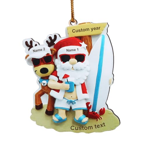 Personalisierter Weihnachtsbaumanhänger Mit 2-6 Namen Weihnachtsschmuck Weihnachten Dekoration Lustige Weihanchtsdeko Für Familien Geschenke Für Mutter Vater Großeltern (Style 1-2 Namen) von Grovjewfit