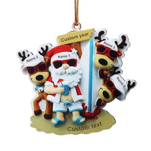 Personalisierter Weihnachtsbaumanhänger Mit 2-6 Namen Weihnachtsschmuck Weihnachten Dekoration Lustige Weihanchtsdeko Für Familien Geschenke Für Mutter Vater Großeltern (Style 1-4 Namen) von Grovjewfit